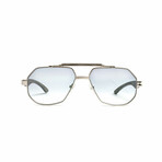 Unisex Mach Aviator Sunglasses // Silver + Grey Wood