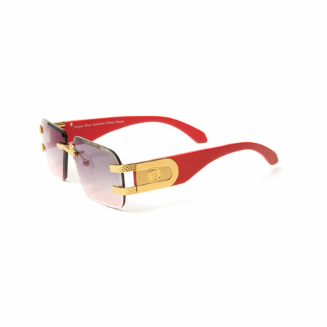 Men's Legend Sunglasses // 24KT Gold + Red Wood