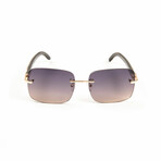 Men's White Buffalo Horn Sunglasses // 18KT Gold +  Dark Brown