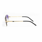 Unisex Vintage Classic C Sunglasses // 18KT Gold + Purple & Yellow