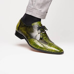 Anzio // Alligator + Calfskin Leather Oxfords Shoes // Green (US: 9.5)