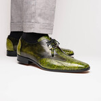 Anzio // Alligator + Calfskin Leather Oxfords Shoes // Green (US: 8.5)