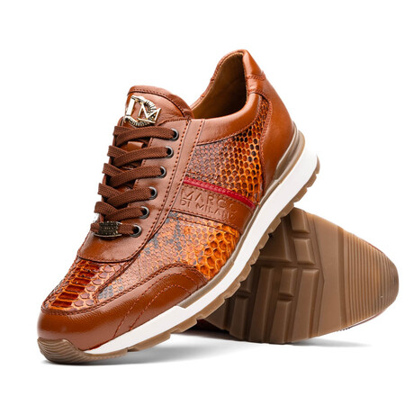 Brescia // Python + Calfskin Leather Sneakers // Honey (US: 8)