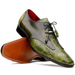 Anzio // Alligator + Calfskin Leather Oxfords Shoes // Green (US: 12)