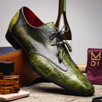 Anzio // Alligator + Calfskin Leather Oxfords Shoes // Green (US: 12)