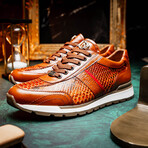 Brescia // Python + Calfskin Leather Sneakers // Honey (US: 8)