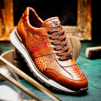 Brescia // Python + Calfskin Leather Sneakers // Honey (US: 8)