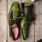 Anzio // Alligator + Calfskin Leather Oxfords Shoes // Green (US: 11)