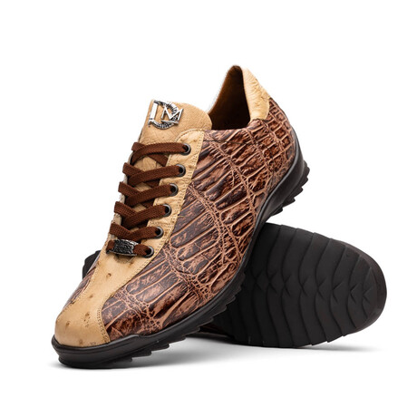 Saulo // Alligator + Ostrich Leather Sneakers // Orix (US: 8)