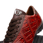 Saulo // Alligator + Ostrich Leather Sneakers // Cognac (US: 8)