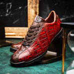 Saulo // Alligator + Ostrich Leather Sneakers // Cognac (US: 11.5)