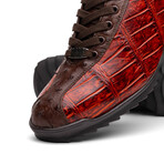 Saulo // Alligator + Ostrich Leather Sneakers // Cognac (US: 8)