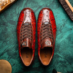 Saulo // Alligator + Ostrich Leather Sneakers // Cognac (US: 12)