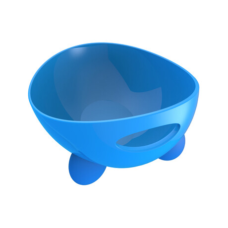 Modero Dishwasher Safe Modern Tilted Dog Bowl // Blue // Set of 2