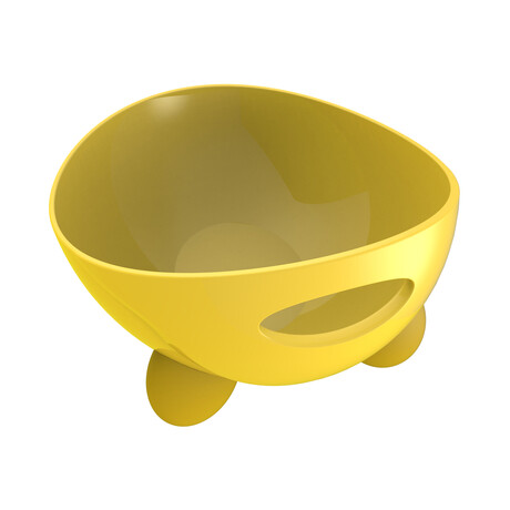 Modero Dishwasher Safe Modern Tilted Dog Bowl // Yellow // Set of 2