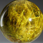 Genuine Polished Green Opal Sphere on Acrylic Stand
