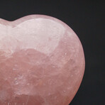 Genuine Polished Rose Quartz Heart with Metal Stand