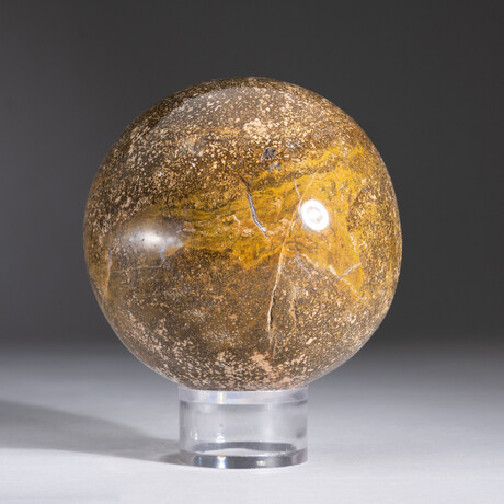 Genuine Polished Ocean Jasper Sphere on Acrylic Stand