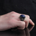 Cabochon Lapis Ring Sterling Silver (7.5)