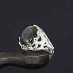 Natural Labradorite Ring Sterling Silver (5.5)