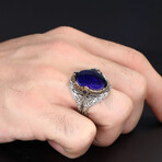Kings Chain Lab Sapphire Ring Sterling Silver (5)