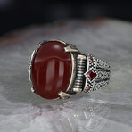 Red Agate Ring for Men Sterling Silver (6)