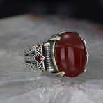 Red Agate Ring for Men Sterling Silver (9)
