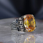 Oval Citrine Ring Sterling Silver (5.5)