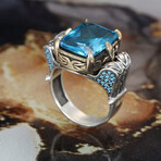 Rectangle Blue Topaz Ring Sterling Silver (6)