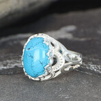 Chic Turquoise Ring Sterling Silver (8.5)