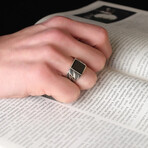 Sophisticated Onyx Ring Sterling Silver (6)