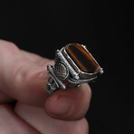 Unique Tigers Eye Ring Sterling Silver (9)