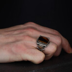 Unique Tigers Eye Ring Sterling Silver (7.5)