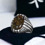 Natural Fossil Amber Ring Sterling Silver (8)