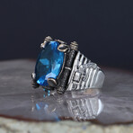 Oval Blue Topaz Ring Sterling Silver (9)