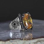 Parchment Design Citrine Ring Sterling Silver (5.5)