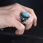 Turquoise Ring for Kings Sterling Silver (5.5)