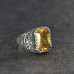 Nature Theme Citrine Ring Sterling Silver (7.5)