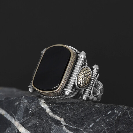 Statement Onyx Ring Sterling Silver (5)