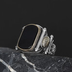 Statement Onyx Ring Sterling Silver (8.5)
