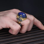 Big Lapis Lazuli Ring Sterling Silver (7.5)