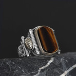 Unique Tigers Eye Ring Sterling Silver (5.5)