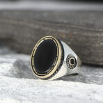 Gentleman Black Stone Ring Sterling Silver (5.5)