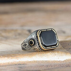 Cool Black Onyx Ring Sterling Silver (6)