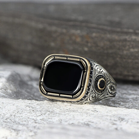 Cool Black Onyx Ring Sterling Silver (5)