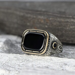 Cool Black Onyx Ring Sterling Silver (5.5)