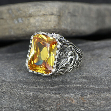 Nature Theme Citrine Ring Sterling Silver (5)