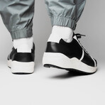 Lyon II // Ostrich Quill Leather Sneakers // Black + White (US: 10.5)