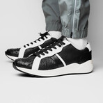 Lyon II // Ostrich Quill Leather Sneakers // Black + White (US: 10.5)