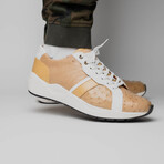 Lyon II // Ostrich Quill Leather Sneakers // Orix + White (US: 10.5)